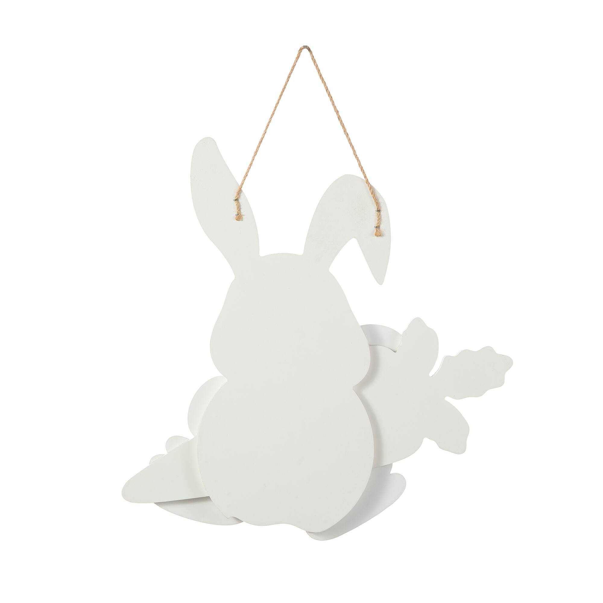 Glitzhome® 14" Happy Easter Bunny & Carrot Door Hanger